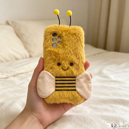 毛毛绒绒OPPO reno15pro手机壳14max秋13f/11冬10/9a6gt蜜蜂a5pro女find x8/10+/k12s/realme真我neo7/4se/3