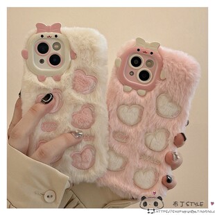 秋冬毛绒neo11爱心iqoo15pro手机壳z10utlra爱酷9x/8/7se毛茸茸6turbo/13+/s12女vivo t4可爱y52s/y78/v5暖t3