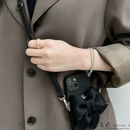 背夹蝴蝶结realme15/14/13/12手机壳narzo20/n63真我n55/n53/50i挂绳v60女note70斜挎c33c35s/c85套c61/c75x