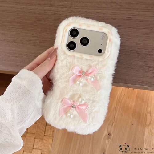 秋冬毛绒OPPO find x9手机壳8ultra蝴蝶结7女reno4se可爱k5/a3/a6/2pro/1毛茸茸realme15真我GT/a78暖a36/a8