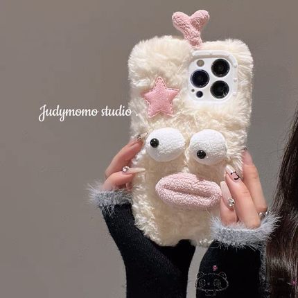 毛毛绒绒5k7冬季OPPO reno8手机壳6pro+搞怪find x3真我9i情侣4se