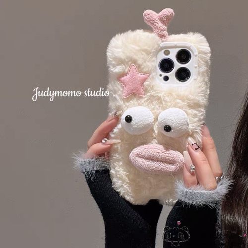 毛毛绒绒5k7冬季OPPO reno8手机壳6pro+搞怪find x3真我9i情侣4se