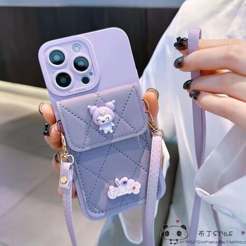 库洛米卡包OPPO reno15pro手机壳14max/13f/11斜挎10网红9/a6gt/a5女find x8紫色10+/k12s绳realme真我neo7/4