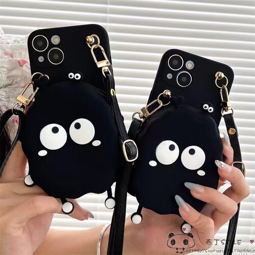 卡通煤球一加turbo6手机壳1+ace6t可爱15/13/12/ace3零钱包one plus11r斜挎ace2 pro女nord5n100/ce4黑色3v/2
