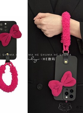 日韩realme15/14/13/12手机壳narzo20蝴蝶结n63真我n55/n53女50i/v60手绳note70软c33玫红c35s/c85粉c61/c75x