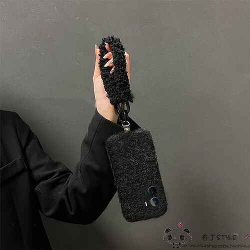 秋冬毛绒手环适用小米17pro max手机壳15pro毛球14ultra/1毛茸茸civi5/4红米note12pro11r可爱turbo3女1s2k90