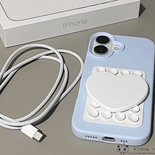 化妆镜ins吸盘适用iPhone17pro max手机壳e/16pro爱心15plus苹果13mini女12/e/14se3小众xr网红8/7套iP11/6/4