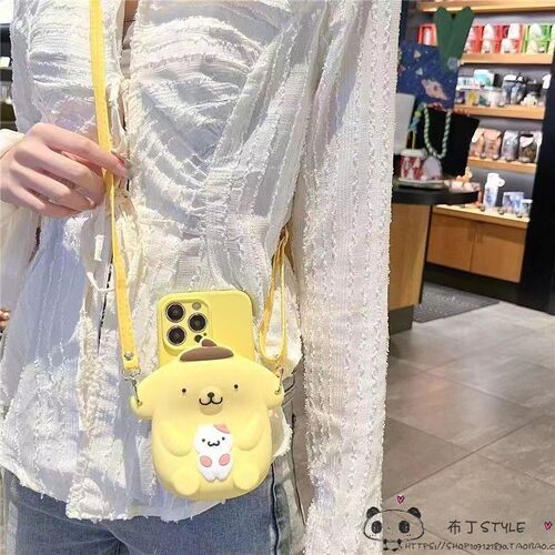 布丁狗零钱包realme15/14/13/12手机壳narzo20/n63真我n55/n53女50i/v60斜挎note70挂c33绳c35s可爱c85/c61