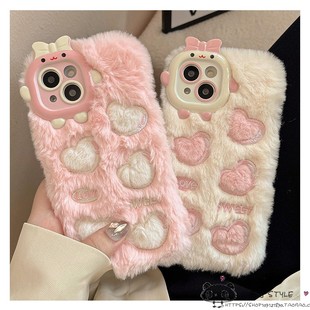 秋冬毛绒a6爱心OPPO k13turbo手机壳12x/11毛茸茸reno10/9/a5pro可爱realme小红书k11女10a92/a8a76a77/57s