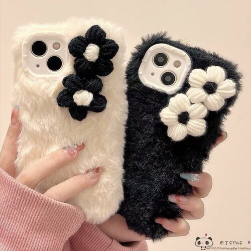 毛毛绒绒花朵OPPO reno15pro手机壳14max秋13f/11冬10/9a6gt/a5pro女find x8/10+/k12s/realme真我neo7/4se/3