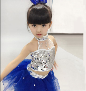 六一儿童舞蹈蓬蓬裙演出服女童舞台现代爵士舞表演服幼儿亮片纱裙