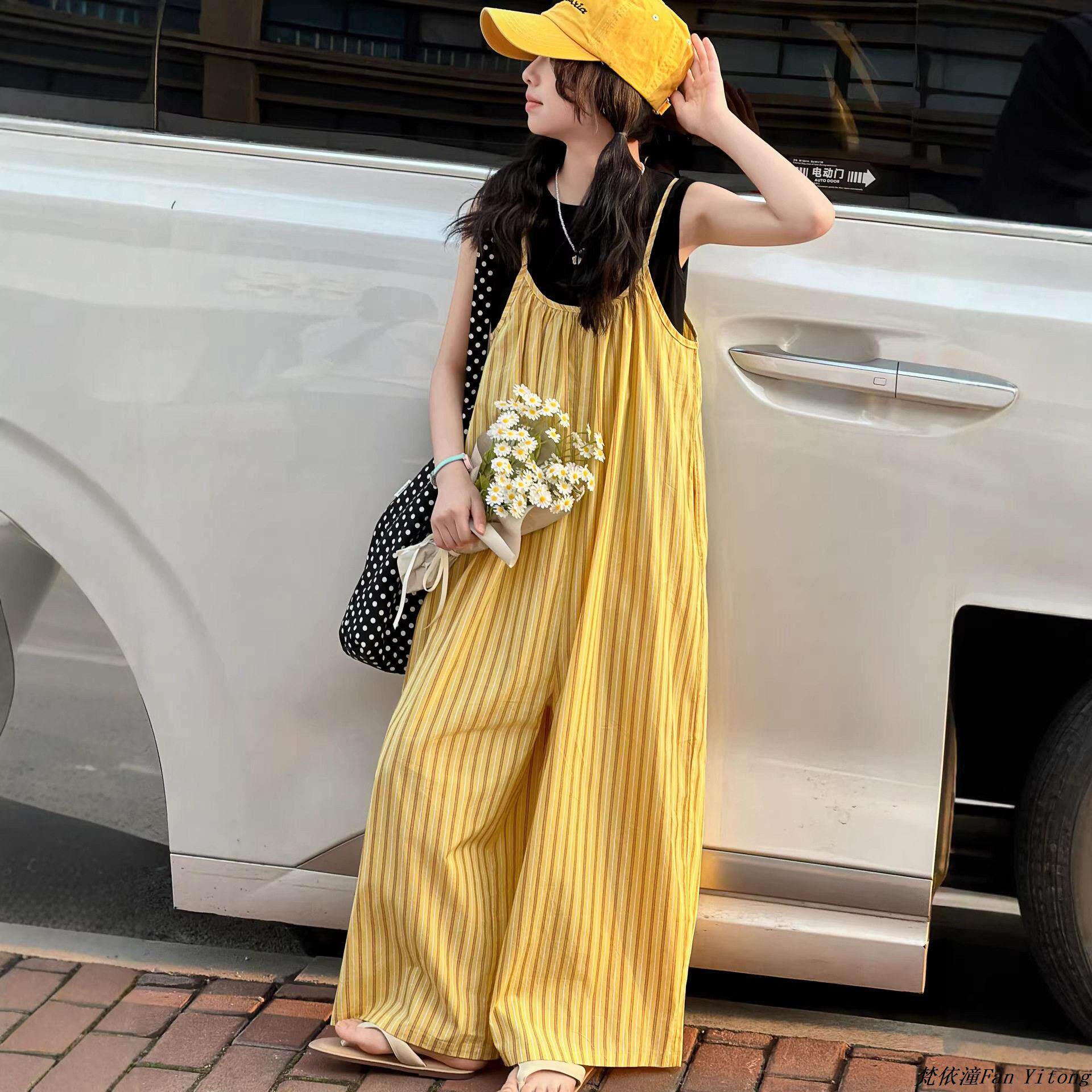 套装时髦吊带大童裤洋气2026新款儿童两件套夏季背心连体女童夏装