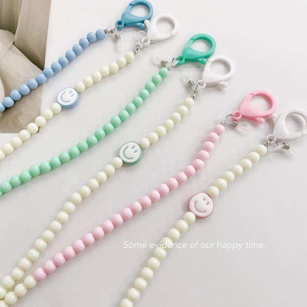 CLOVE VITALITY SMILING FACE MOUTH COVER CHAIN SIMPLE CHILDRENS GLASSES CHAIN SUNGLASSES DECORATED HALTERNECK ROPE BABY ANTI CHAIN