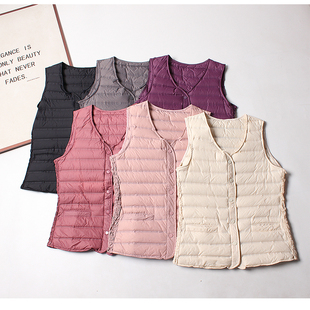 内胆背心内搭 修身 好穿不钻绒 无缝压胶90白鸭绒羽绒马甲女轻薄款