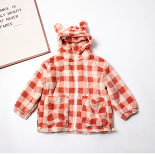 外贸出口单!女童外套冬装2025新款童装中大童儿童冬季连帽毛毛衣