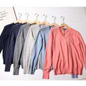 柜2280云 显瘦毛衣内搭上衣 女冬V领针织打底衫 多 100山羊绒衫