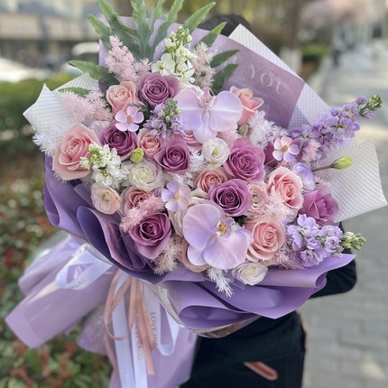 西安鲜花花店同城速递向日葵绣球混搭韩式田园风生日祝福表白花束