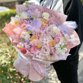 西安鲜花花店同城速递康乃馨百合生日探望礼盒花束送妈妈领导长辈