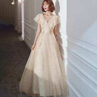 年会晚礼服女2024新款轻礼服日常可穿高端轻奢小众宴会长款连衣裙