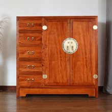 中式香樟木双门衣柜卧室储物柜实木儿童衣橱矮柜多抽屉衣柜收纳柜