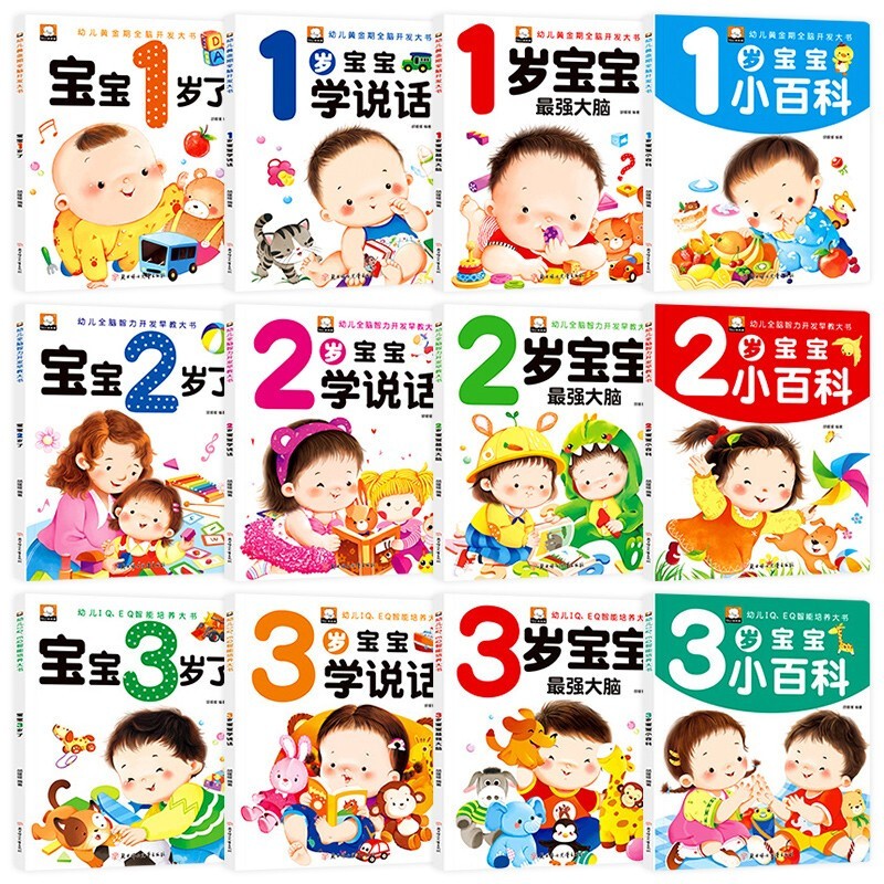 幼儿黄金期全脑开发大书12册