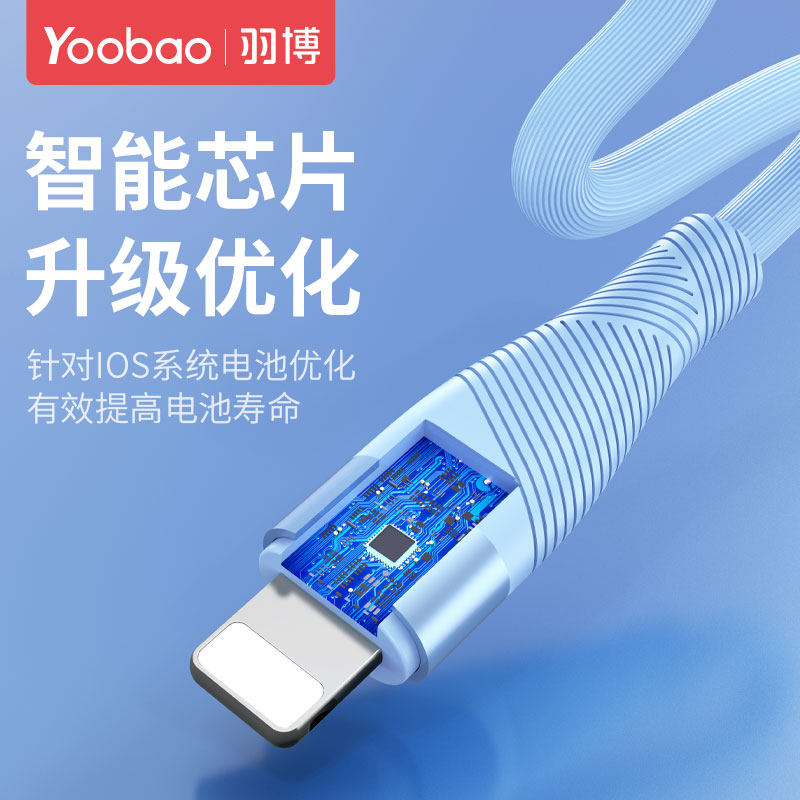 羽博适用苹果数据线液态硅胶iphone14手机13充电线12车载充电器线快充ipad平板11pro充电宝闪充8plus数据线x