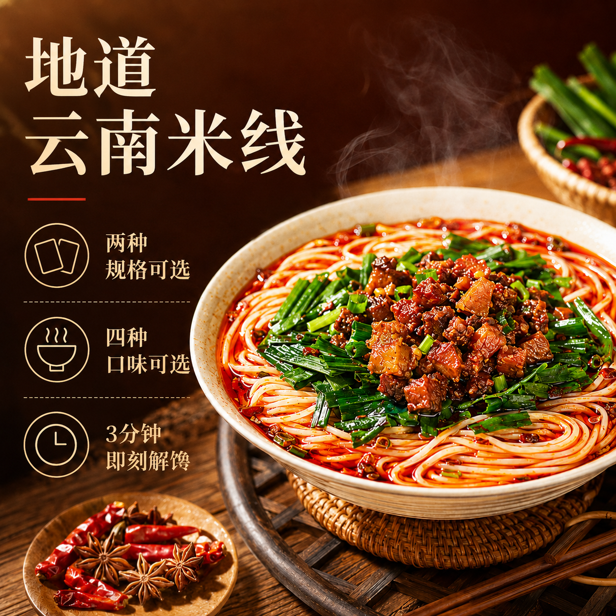 潘祥记过桥米线松茸鸡肉麻辣鸡枞袋装正宗干细云南特产滇味米线
