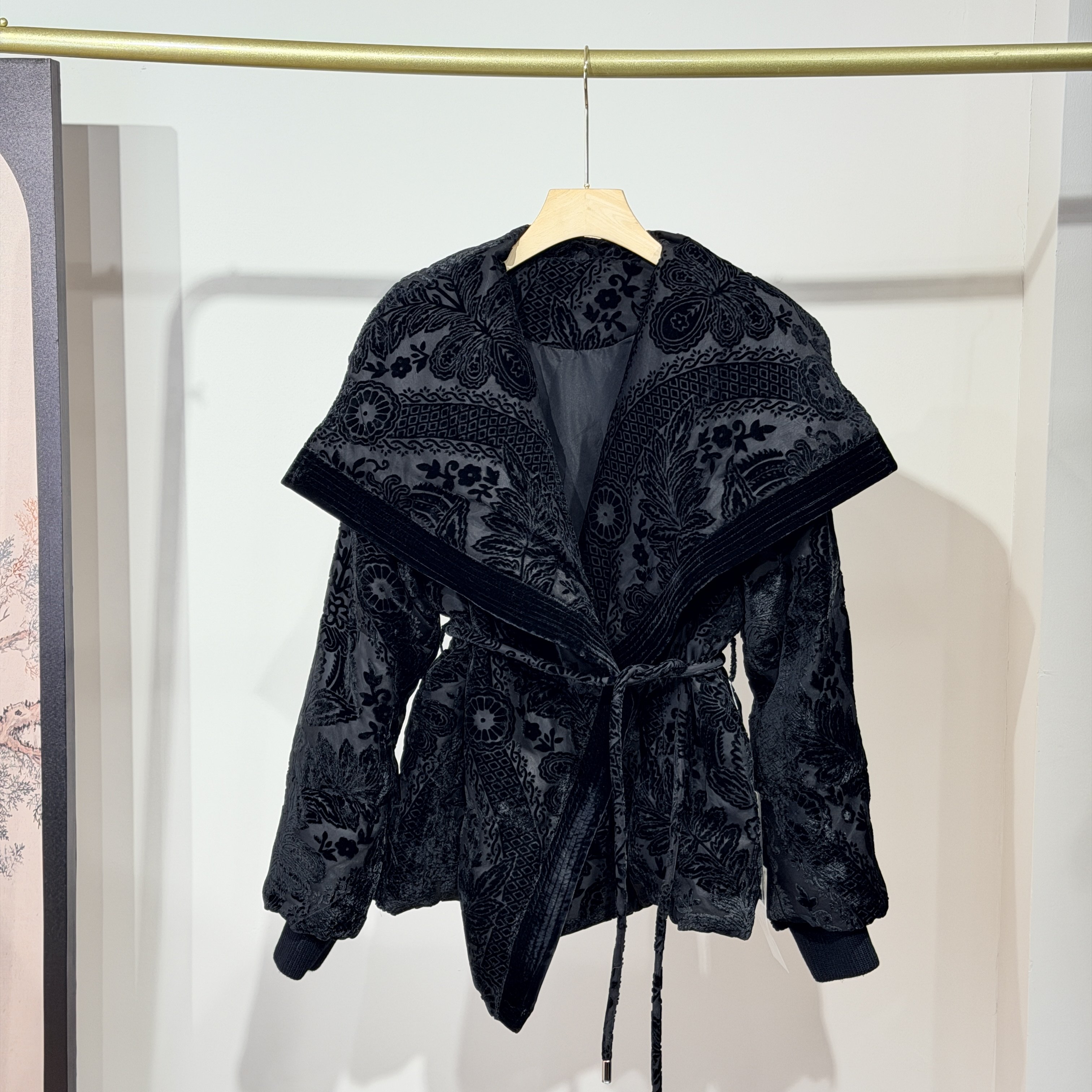 韩版立领90白鹅绒羽绒服外套提花系带短款简约显瘦保暧外套