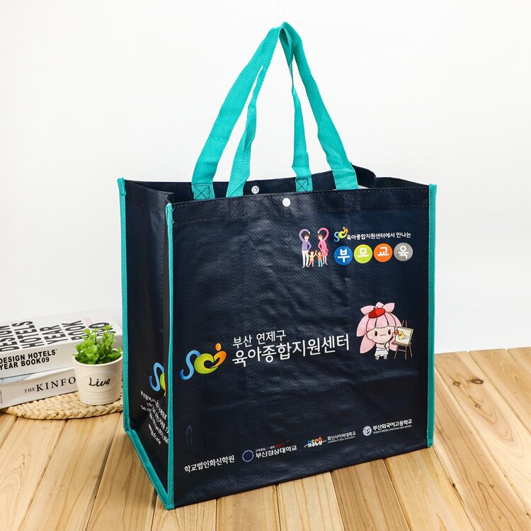 手提编织购物袋印logo塑料覆膜编织袋彩印复合编织袋供应