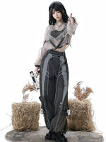 Original Lolita female future battle suit, functional Halloween cyberpunk style, cool Gothic Lolita set thumbnail 8