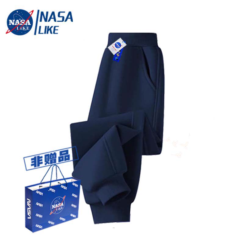 NASA儿童裤子藏青色校服裤春秋新款小学生运动裤薄款男女童束脚裤