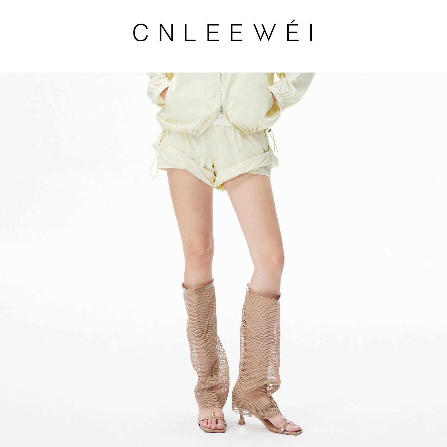 CNLEEWEI 26春夏轻薄透气时尚翻折边短裤
