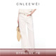 春夏季 新款 白色牛仔裤 CNLEEWEI 休闲设计师品牌长裤