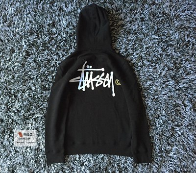 金StussyBasicLogoHoodie橙帽衫