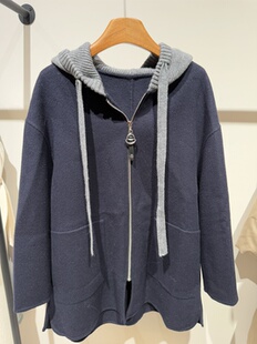 深圳原创品牌2025新款 百搭羊绒显瘦气质连帽双面呢外套女 冬时尚