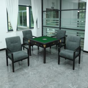 麻将椅子棋牌室专用实木布艺家用带扶手久坐不累舒服休闲电脑椅