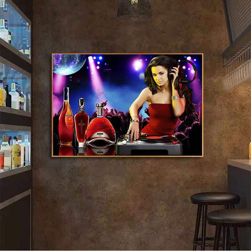 迪斯科k歌厅画铝合金晶瓷过道玄关壁画包房ktv海报宣传美女装饰画