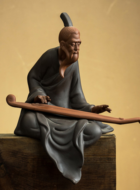 紫砂新中式客厅书房玄关博古架