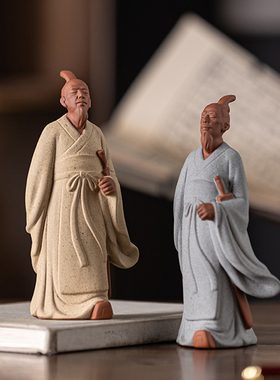 陶瓷历史人物屈原陶瓷雕像摆件新中式装饰品盆景假山造景工艺摆设