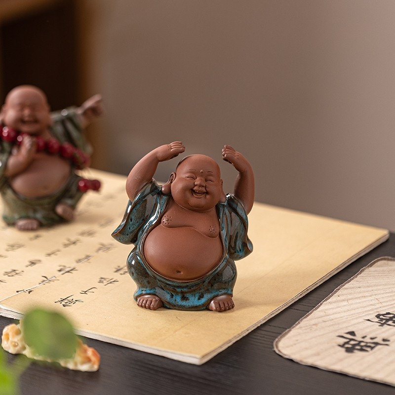 紫砂大肚弥勒佛茶宠摆件招财笑佛中式家居客厅茶室茶桌面装饰礼品,家居饰品,装饰摆件,淘宝优惠券,粉丝福利购,淘宝优惠卷