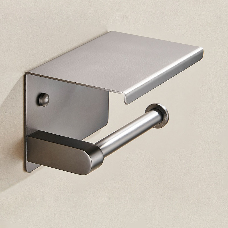 纸巾架厕纸盒免打孔不锈钢置物架