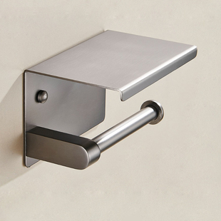 厕所纸巾架免打孔304不锈钢酒店卫生间手机置物架壁挂卷纸厕纸盒