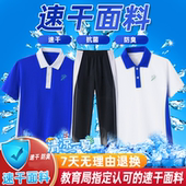 初中生夏装 深圳校服速干防臭面料中学生夏季 长裤 薄款 校服上衣短裤