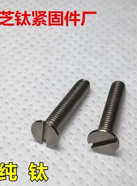 钛螺丝M1.2x2-3-4-5-6-8 沉头一字DIN963纯钛开槽沉头GR2/TA2平头