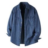 时尚 T518春季 百搭潮流外套 翻领衬衣青年牛仔长袖 休闲衬衫 新款 男士