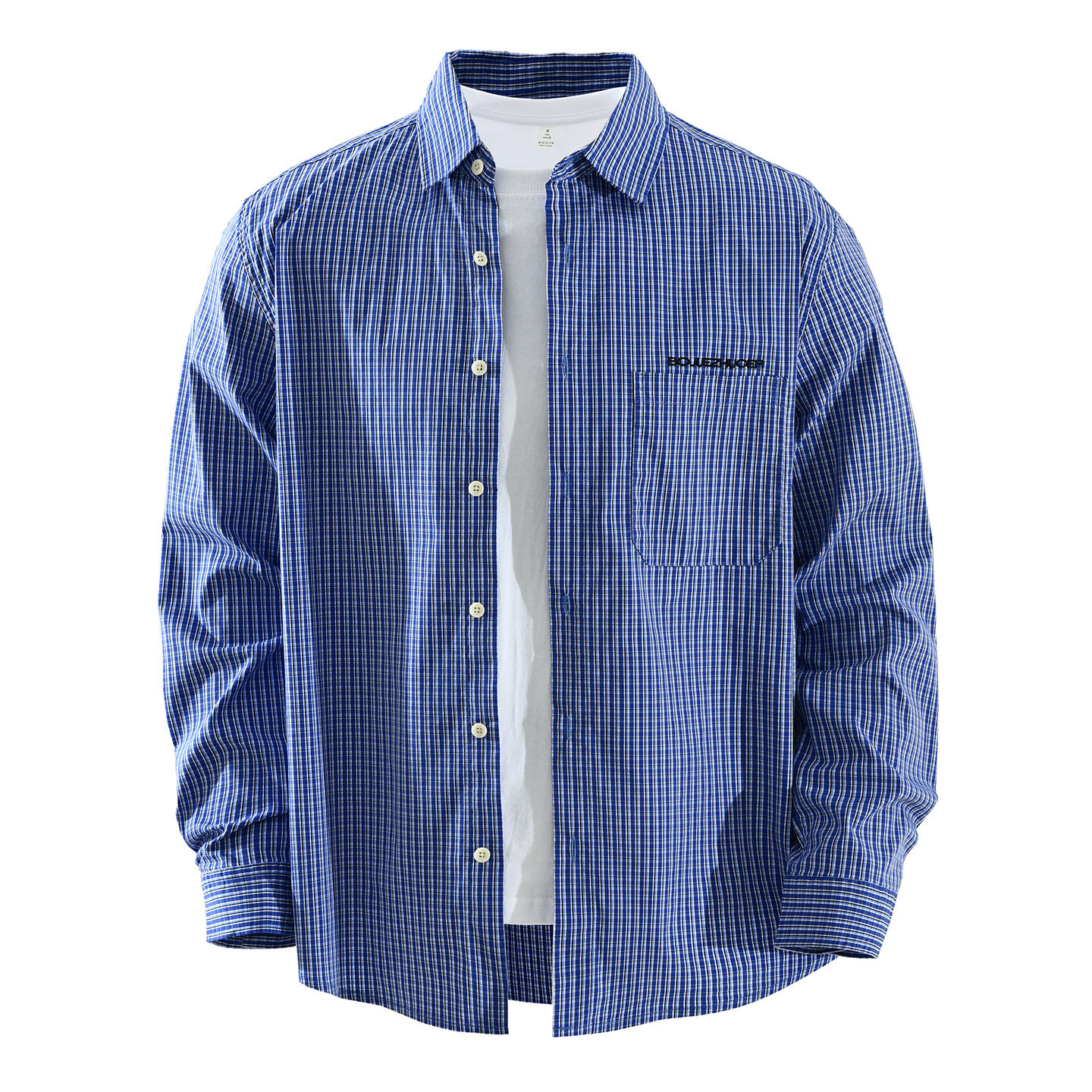 7721日系潮流格子长袖衬衫男士时尚百搭文艺休闲宽松翻领棉质上衣,男装,衬衫,淘宝优惠券,粉丝福利购,淘宝优惠卷