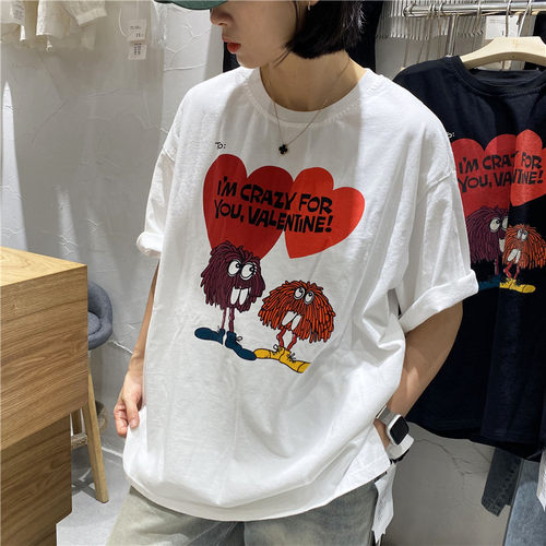 TYJR宽松纯棉短袖T恤女2024新款