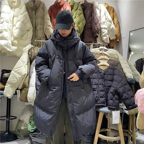 TY1980 TT冬季新款韩版宽松连帽加厚保暖中长款羽绒服女83870