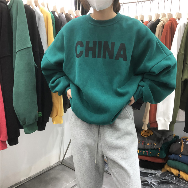 0卫衣冬季新款宽松bf字母印花