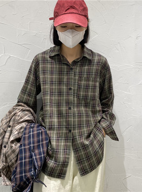 TYJR 衬衫女2023春季新款韩版长袖宽松百搭时尚经典格子衬衣87066
